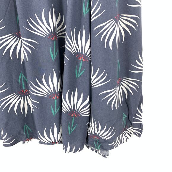 Lulus Maxi Skirt Womens Sz Small A-Line High Side Slits Blue White Floral Print - Picture 4 of 6